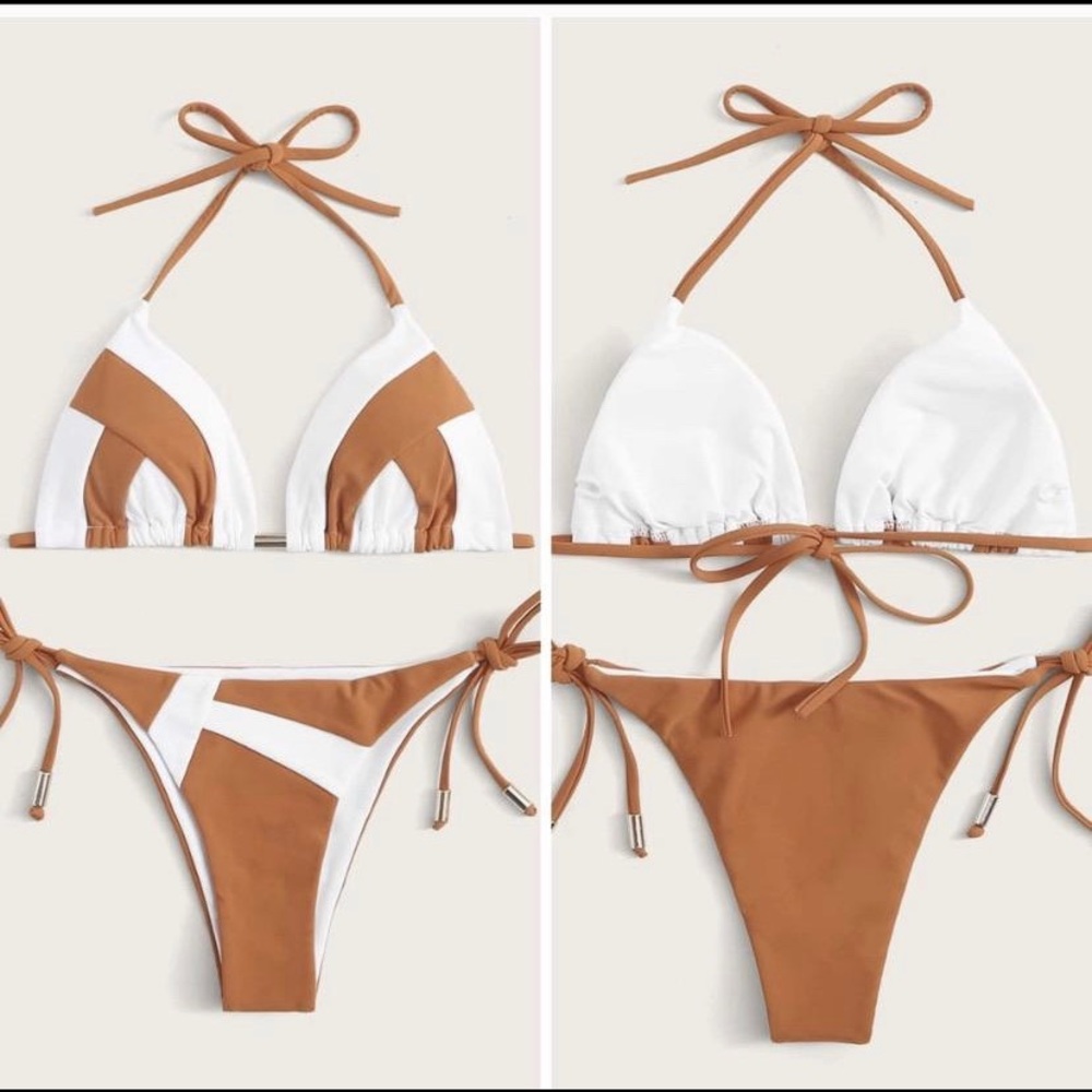 Two piece halter top swimsuit